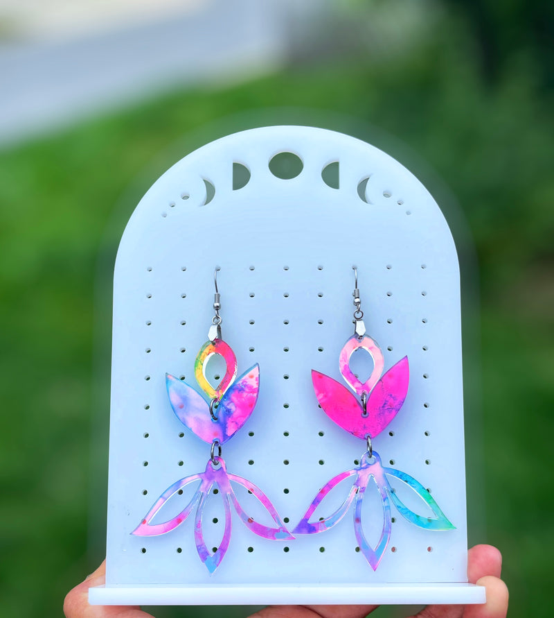 Iridescent Ink Acrylic Earrings