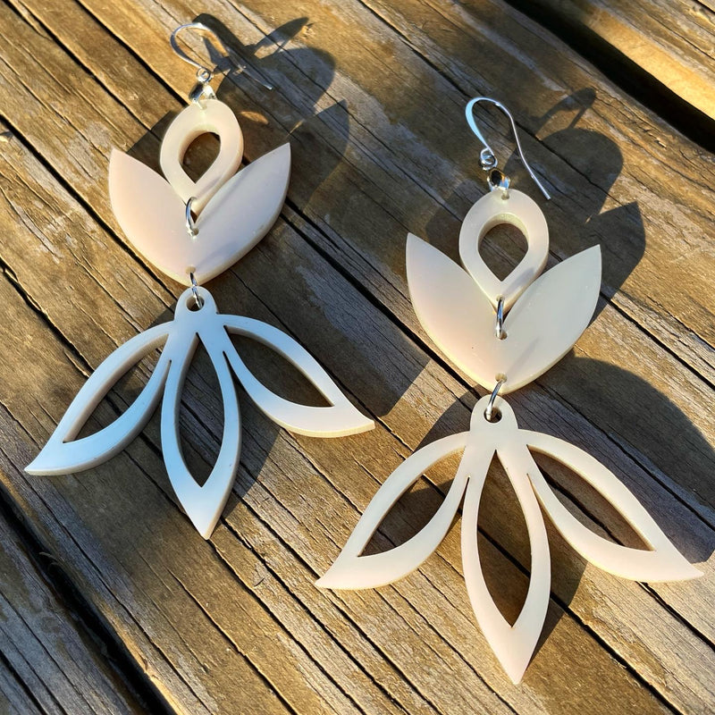 Colorshift White Acrylic Earrings