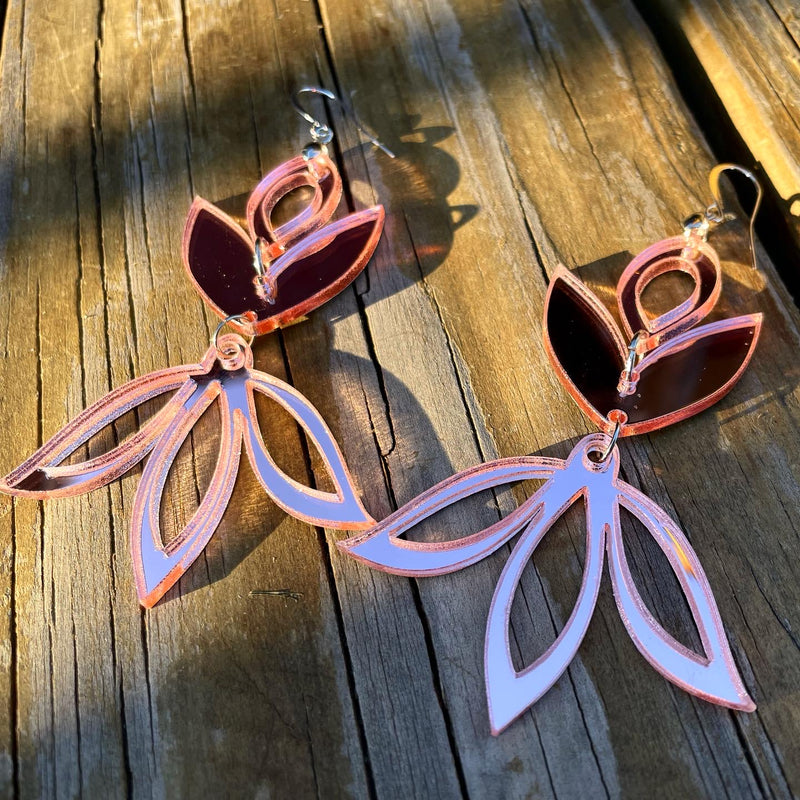 Rose Gold Mirror Acrylic Earrings