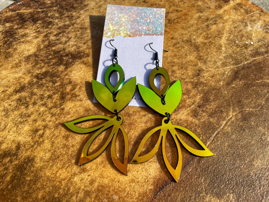Black Iridescent Acrylic Earrings