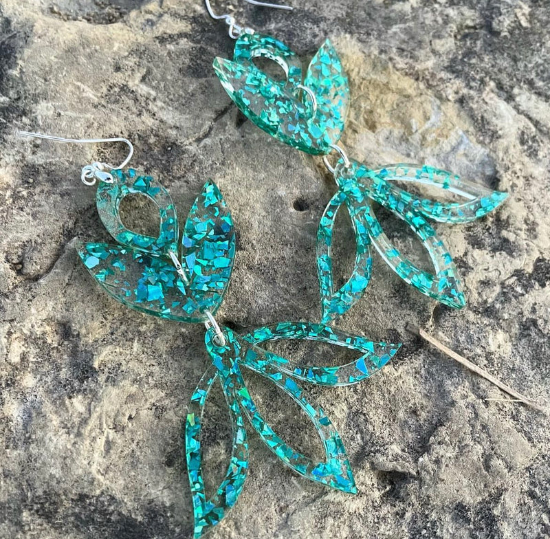 Turquoise Kiss Acrylic Earrings