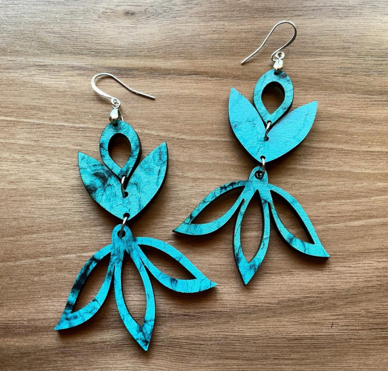 Turquoise Stone Acrylic Earrings