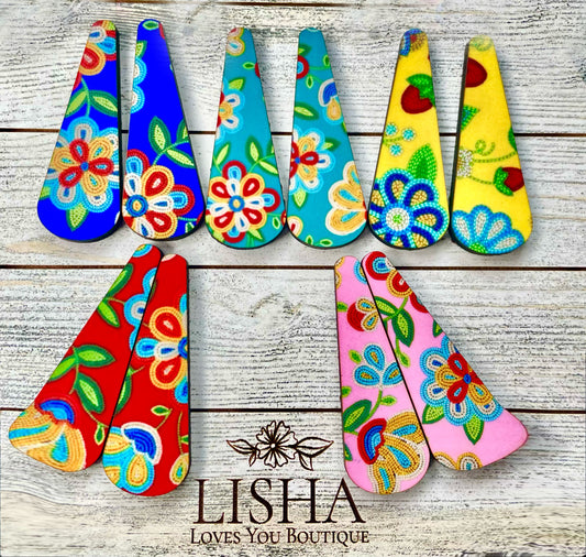 Ojibwe Floral Wood Cabochon