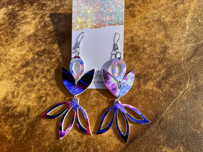 Midnight Stone Acrylic Earrings